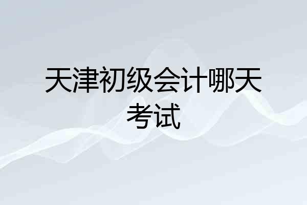 天津初级会计哪天考试