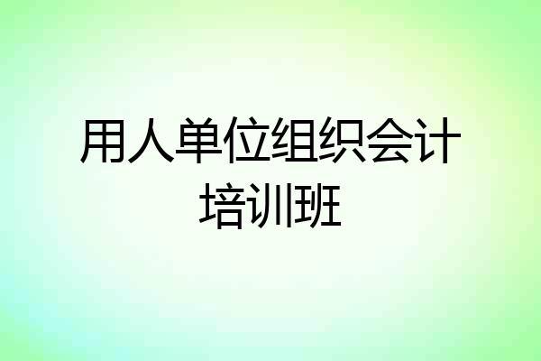 用人单位组织会计培训班