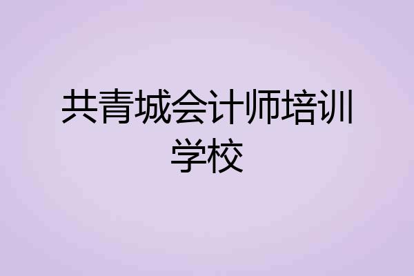 共青城会计师培训学校