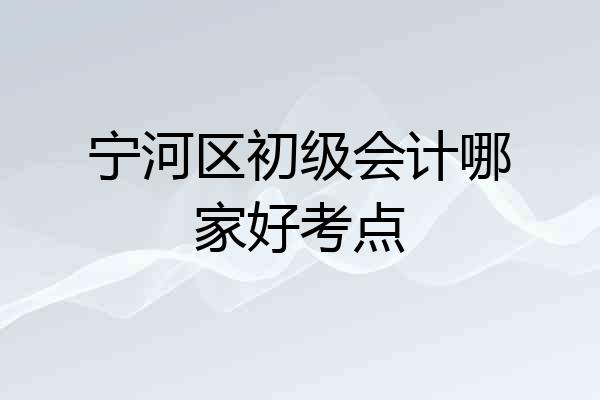 宁河区初级会计哪家好考点