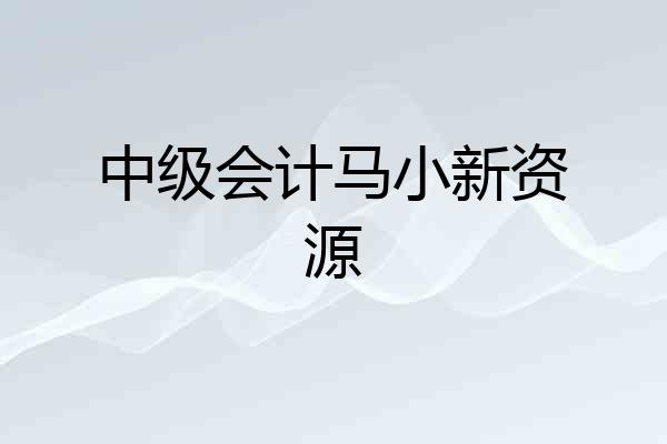 中级会计马小新资源