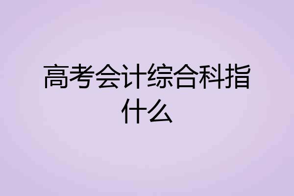 高考会计综合科指什么