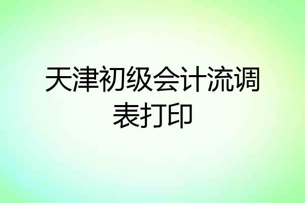 天津初级会计流调表打印