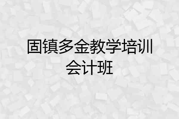 固镇多金教学培训会计班