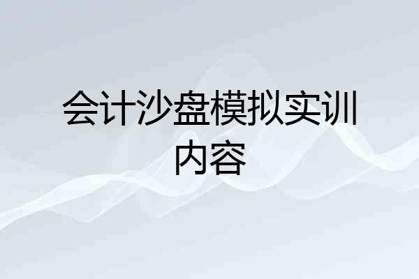 会计沙盘模拟实训内容