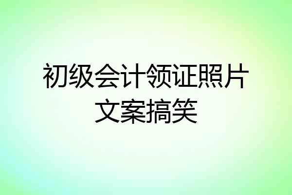 初级会计领证照片文案搞笑