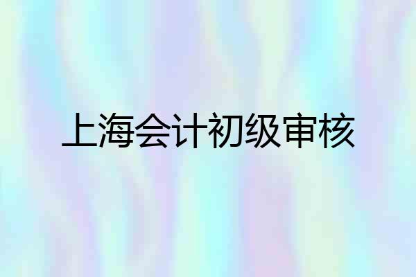 上海会计初级审核