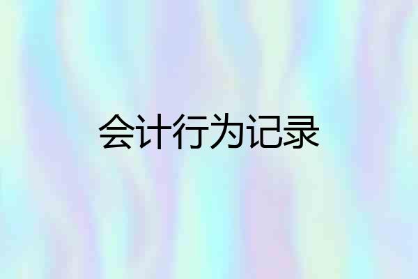 会计行为记录