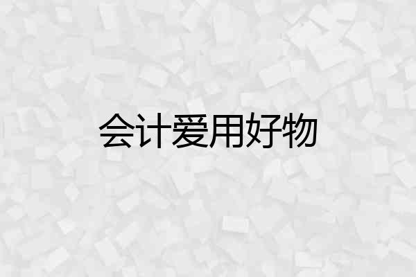 会计爱用好物