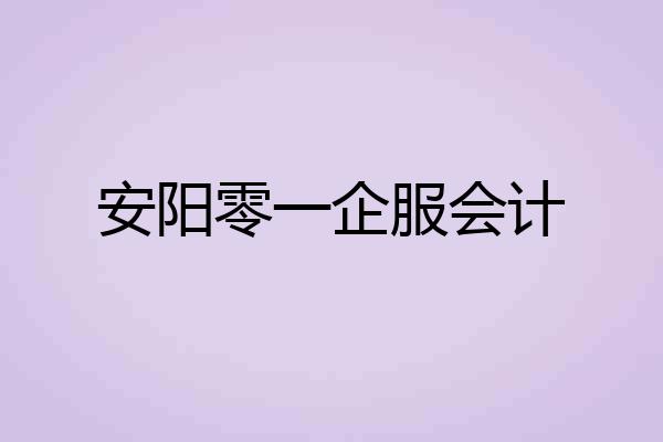 安阳零一企服会计