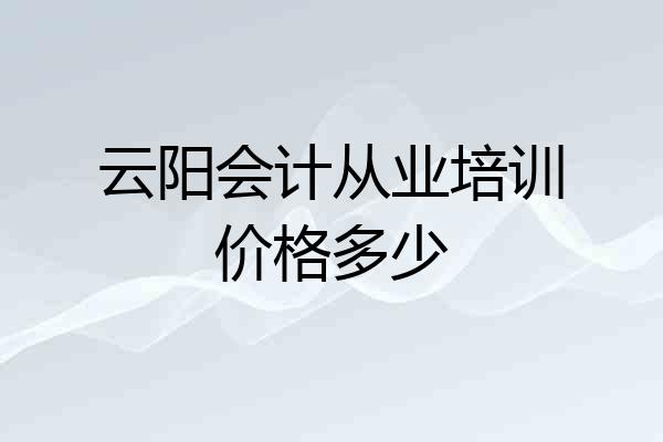 云阳会计从业培训价格多少