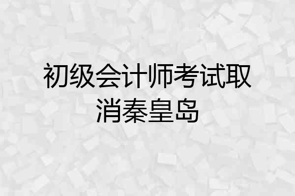 初级会计师考试取消秦皇岛