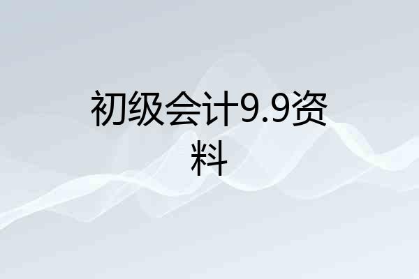 初级会计9.9资料