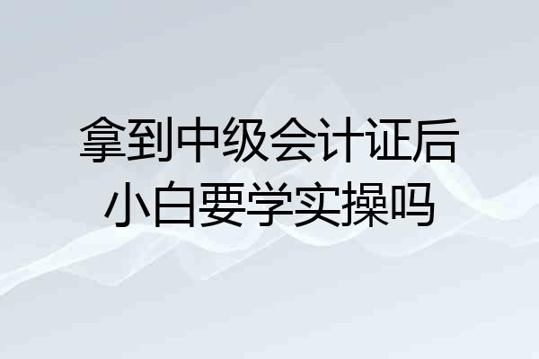 拿到中级会计证后小白要学实操吗