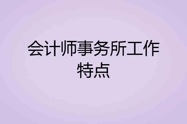 会计师事务所工作特点