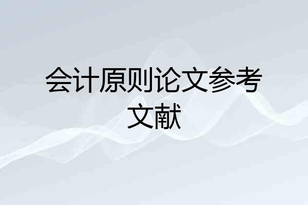 会计原则论文参考文献