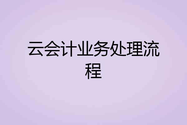 云会计业务处理流程