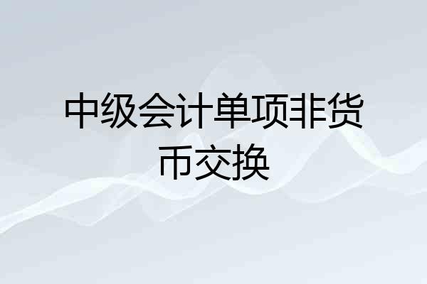 中级会计单项非货币交换