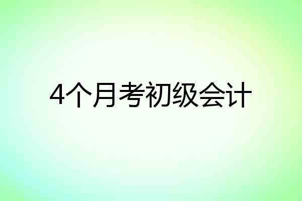 4个月考初级会计