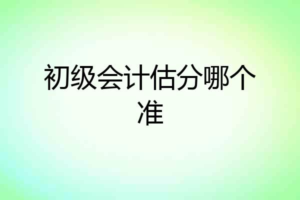 初级会计估分哪个准