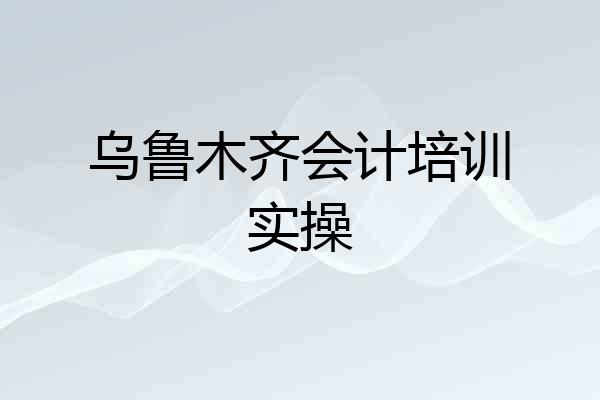 乌鲁木齐会计培训实操