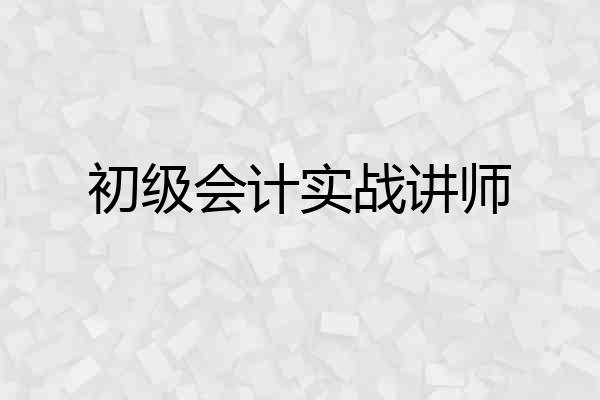 初级会计实战讲师