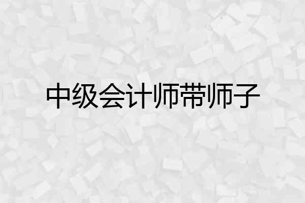 中级会计师带师子