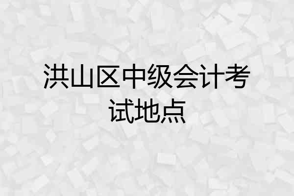洪山区中级会计考试地点