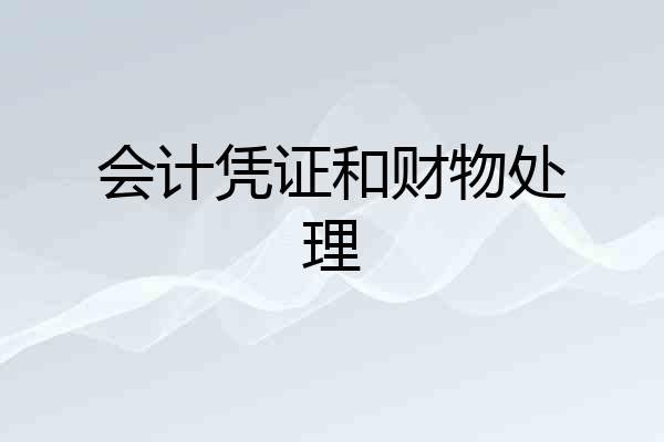 会计凭证和财物处理