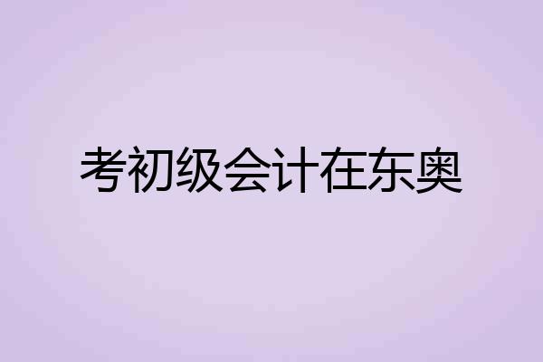 考初级会计在东奥