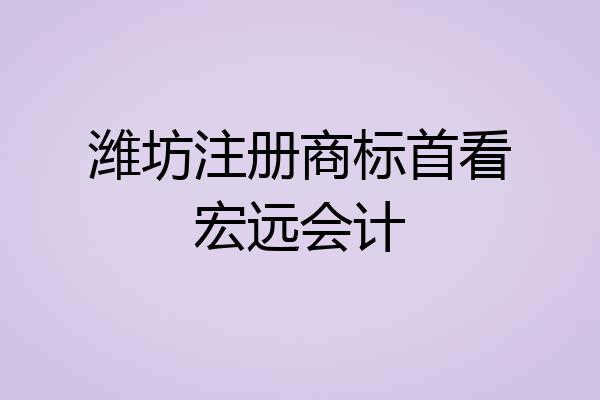 潍坊注册商标首看宏远会计