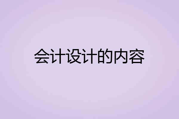 会计设计的内容