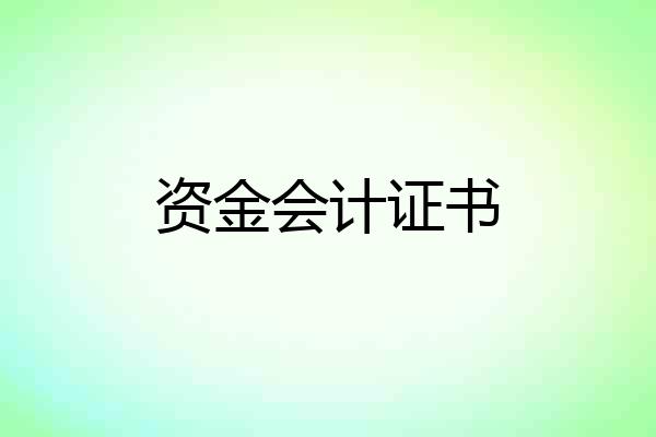 资金会计证书