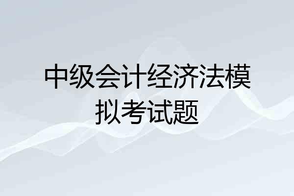 中级会计经济法模拟考试题