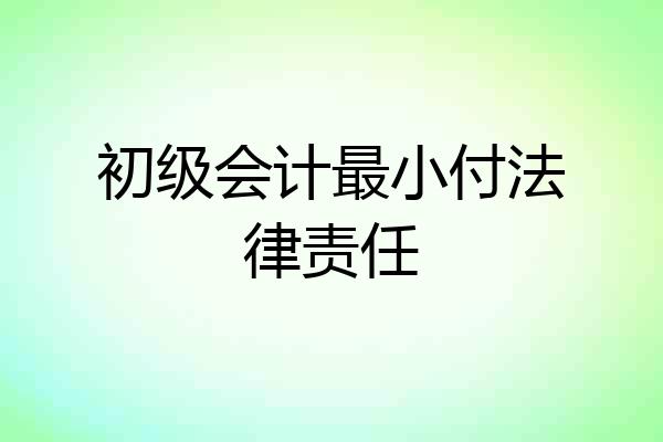 初级会计最小付法律责任
