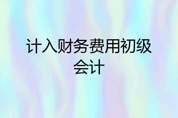 计入财务费用初级会计