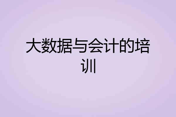大数据与会计的培训