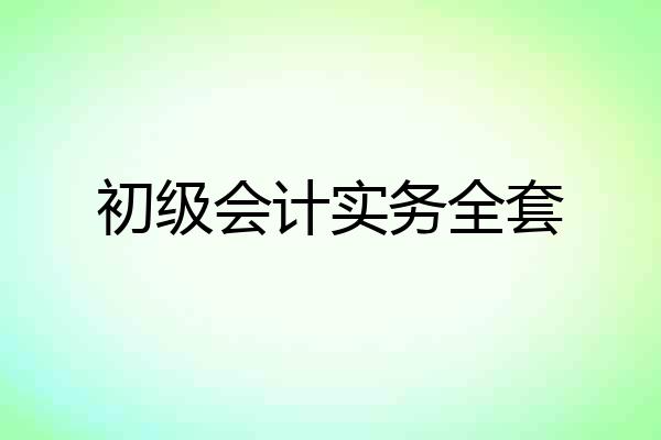 初级会计实务全套