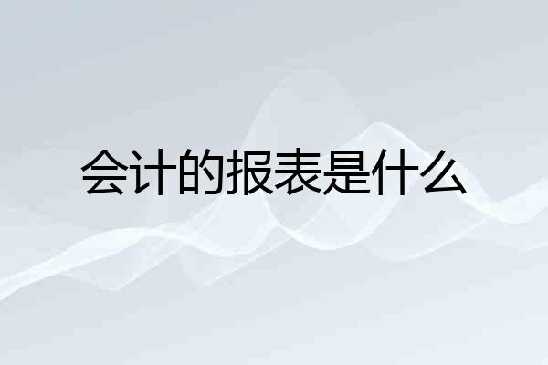 会计的报表是什么