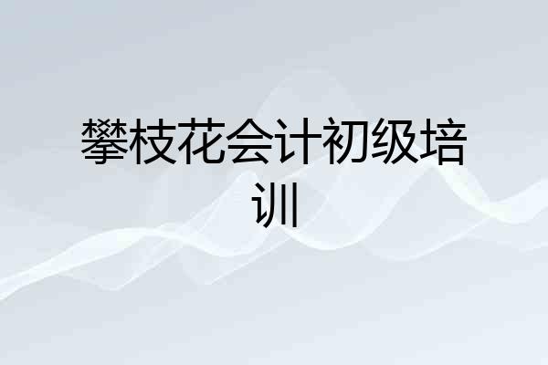 攀枝花会计初级培训