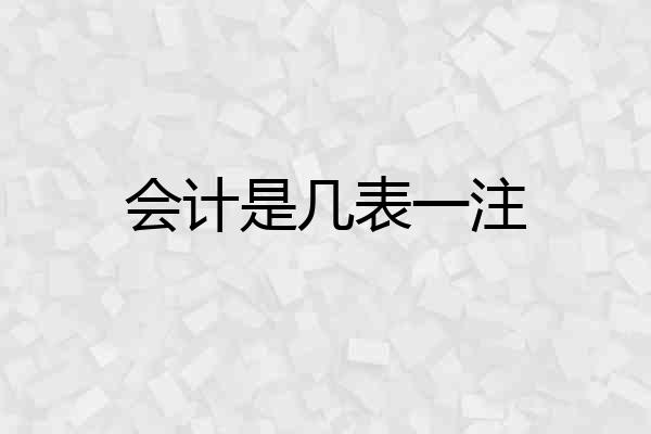 会计是几表一注