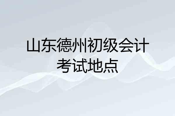 山东德州初级会计考试地点