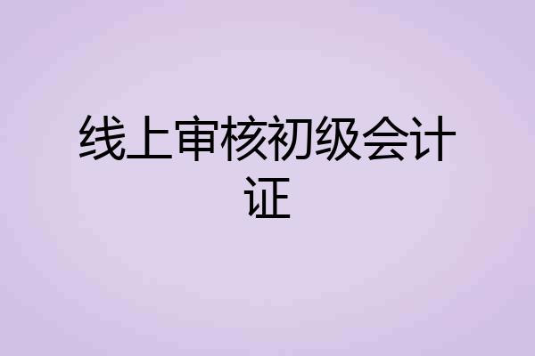 线上审核初级会计证
