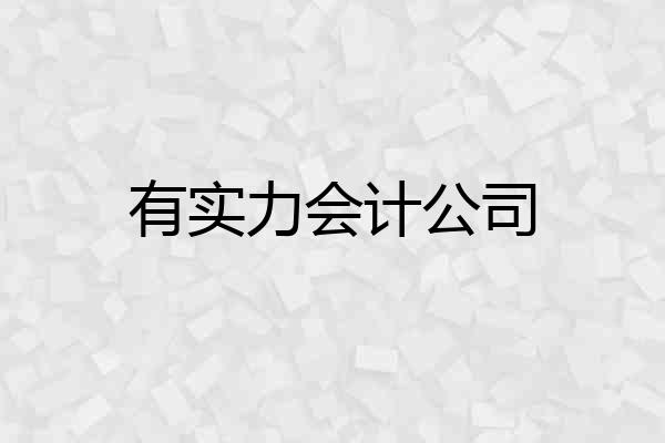 有实力会计公司