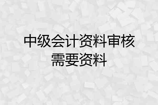中级会计资料审核需要资料