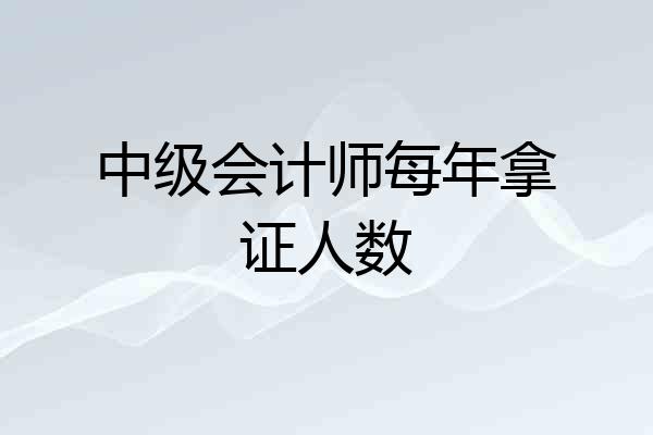 中级会计师每年拿证人数