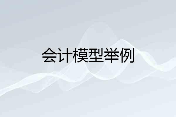 会计模型举例