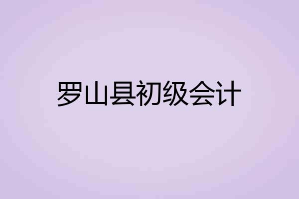 罗山县初级会计