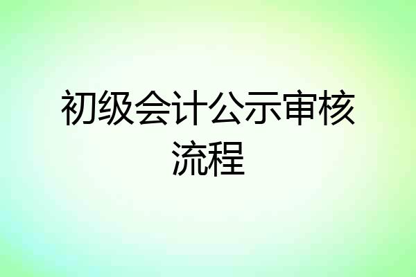 初级会计公示审核流程