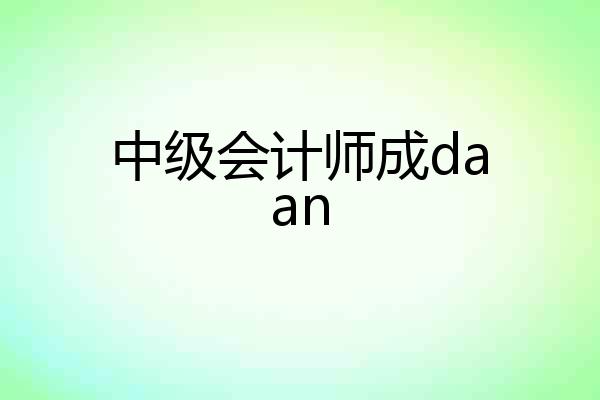中级会计师成daan